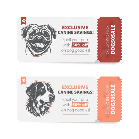 Premium Vector | Dog food discount coupon vector illustration for pet ...