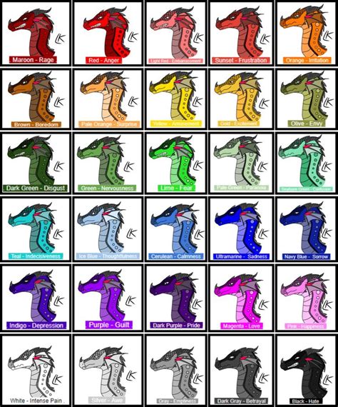 rainwing colors based off of emotions-wings of fire | Wings of fire ...