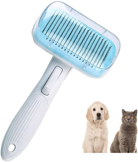 Cat brush, cat fur care Self-cleaning plucking brush Removes undercoat ...