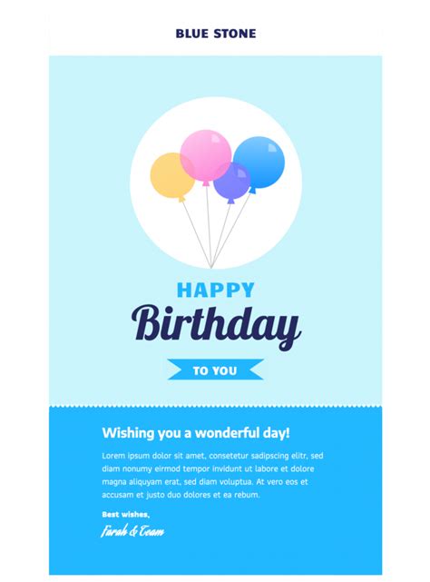 Birthday Message HTML Email Template – Mail Designer – Create and send ...