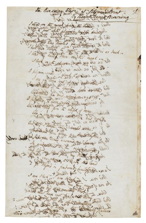 Elizabeth Barrett Browning (1806-1861), Autograph poetry manuscript ...