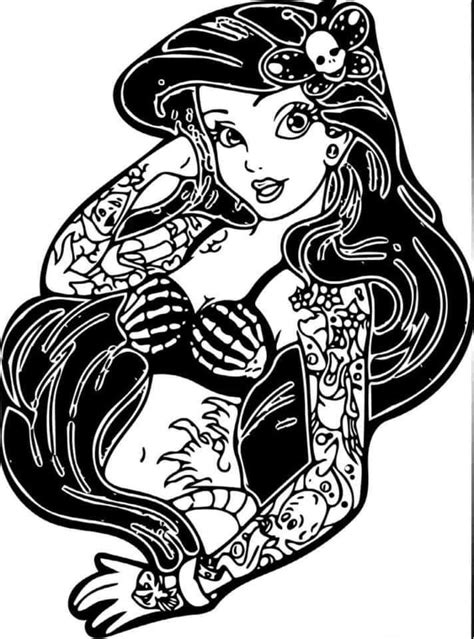 Disney Princess Tattoo Coloring Pages