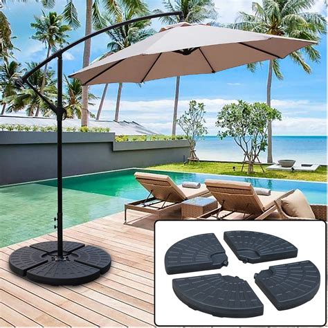 Abble 145 lbs Capacity Weighted Cantilever and Offset Patio Umbrella ...