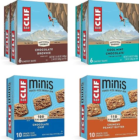 Clif Bar Variety: 44 Count, Full-Size & Mini Energy Bars, Choc Chip ...