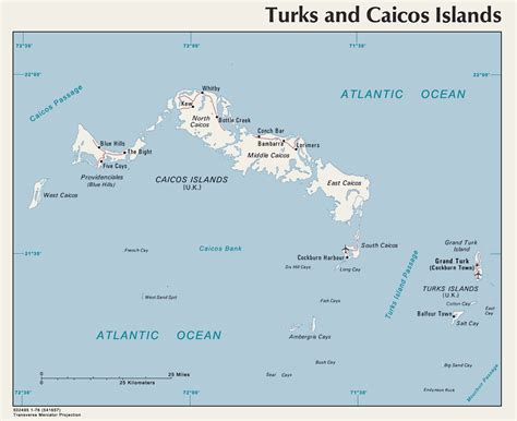 Large detailed map of Turks and Caicos Islands with roads and airports ...