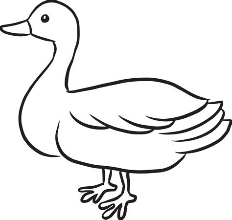 duck animal cartoon doodle kawaii anime coloring page cute illustration ...