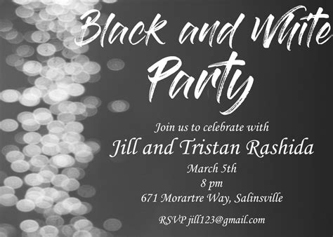 Black and White Party Invitations NEW selections Summer 2023