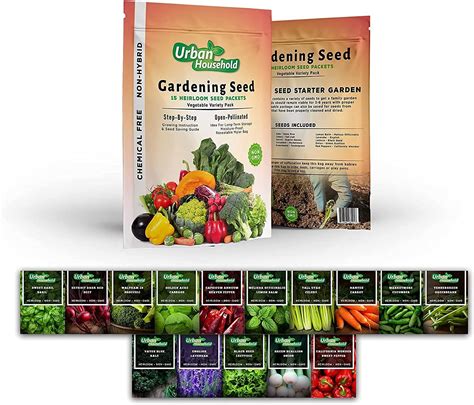 Vegetable Seeds - Set of 15 Assorted Non-GMO Vegetables & Herb ...