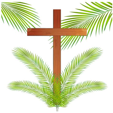 Palm Sunday Vector Design Images, Palm Sunday Cross And Branches Vector ...