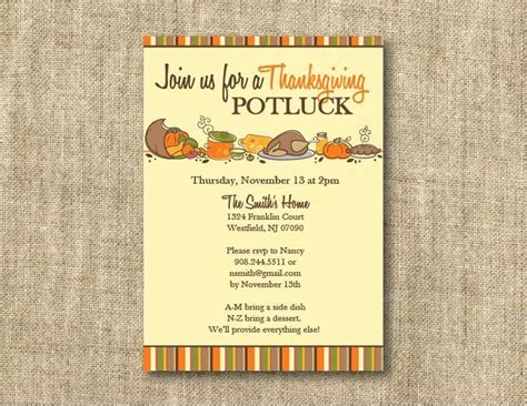 Office Potluck Invitation Wording Samples Luxury Thanksgiving ...