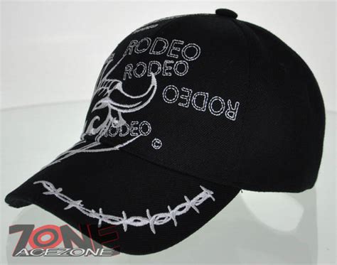 NEW! RODEO COWBOY BULL RIDER CAP HAT BLACK – AceZone.com