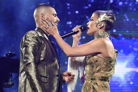 Jennifer Lopez and Maluma film scene for 'Marry Me' at his concert