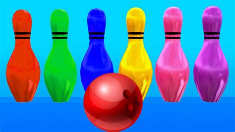 Learn Colors With Funny Bowling Balls - Red Green Blue Pink - Color ...