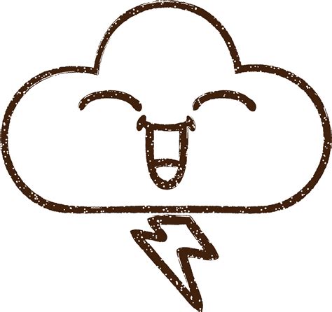 Lightning Cloud Charcoal Drawing 12249262 Vector Art at Vecteezy