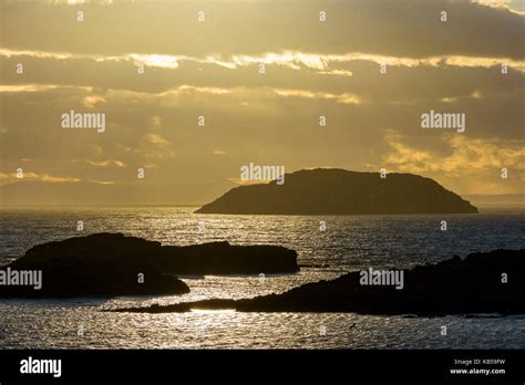 Firth of forth with little islands at sunset hi-res stock photography ...