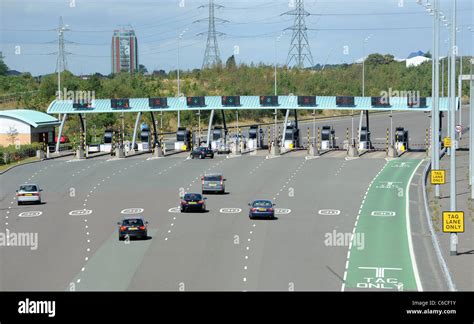 M6 Toll Motorway payment booths near Cannock Stock Photo - Alamy