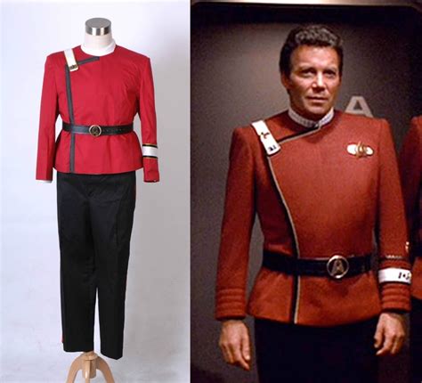 Star Trek II-VI Wrath of Khan Starfleet Cosplay Costume Captain Kirk ...