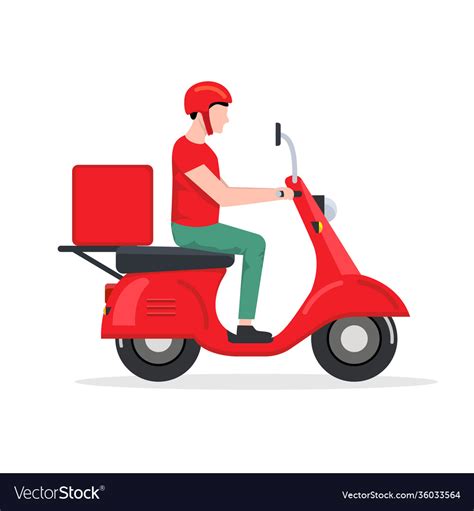 Delivery man motorbike logo icon scooter bike Vector Image