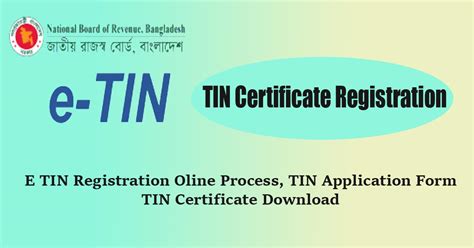 E-TIN Registration Online Bangladesh 2024 Full Process