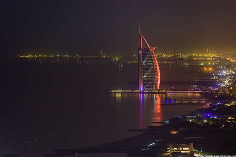 Night view of the Burj Al Arab, Dubai, UAE - HDRshooter