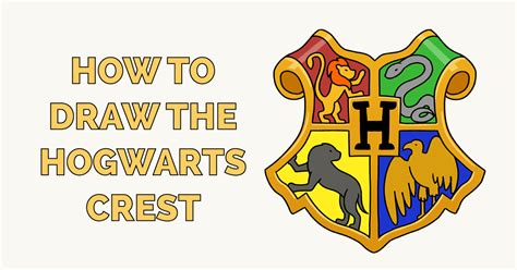 how to draw hogwarts crest step by step - sinasivideoart