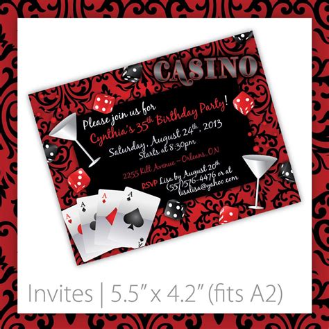 Casino Party Invitations Casino Blush . by BlackCherryPrintable