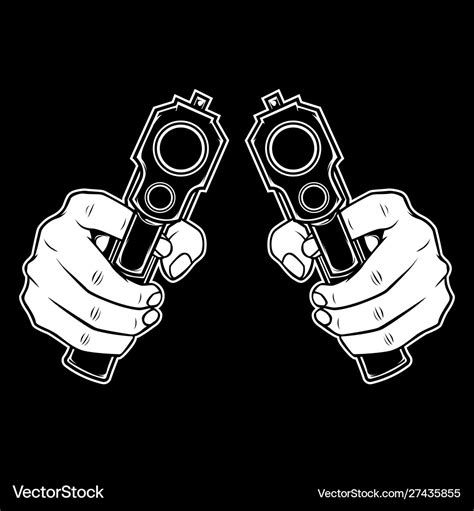 Hand holding a gun drawing Royalty Free Vector Image