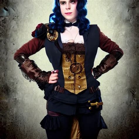 portrait of emily hampshire in steampunk cosplay | Stable Diffusion ...