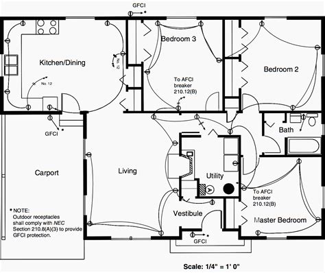 Simple Floor Plan With Electrical Layout - floorplans.click