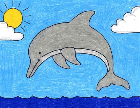 Dolphin Scenery Drawing