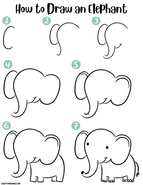 How To Draw An Elephant For Kids Step By Step