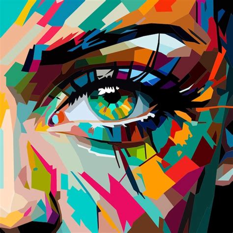 Premium Vector | Beautiful eyes drawn using WPAP art style pop art ...