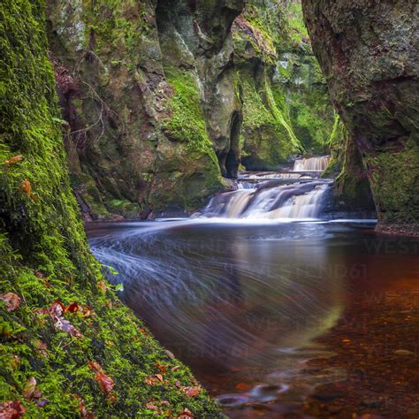 The gorge at Finnich Glen (Devils Pulpit) near Killearn, Stirlingshire ...