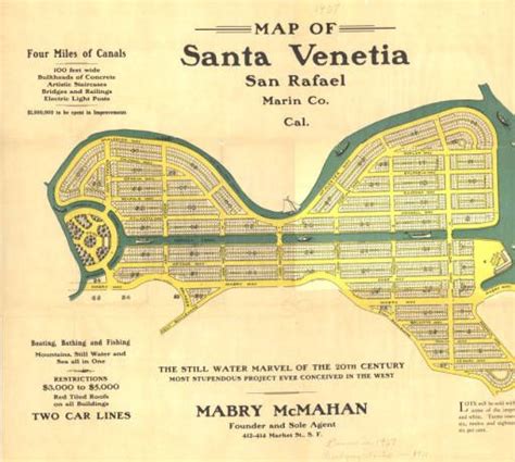 Map of proposed Santa Venetia development, San Rafael, California, 1914 ...