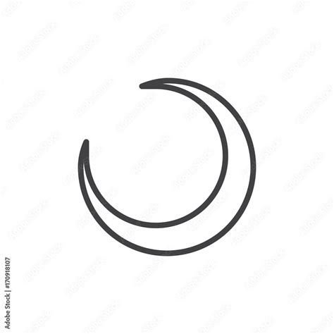 Crescent moon line icon, outline vector sign, linear style pictogram ...