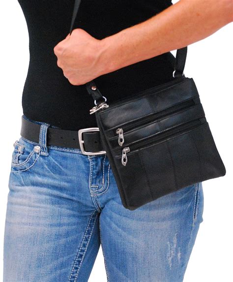 Small Black Lambskin Leather Cross Body Purse #P760K