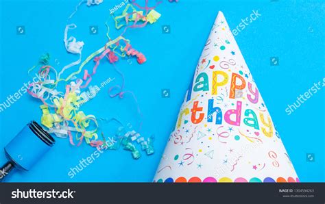 Happy Birthday Party Background Blue Confetti Stock Photo 1304594263 ...