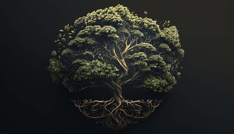 Premium AI Image | Tree logo with roots vector illustration image Ai ...