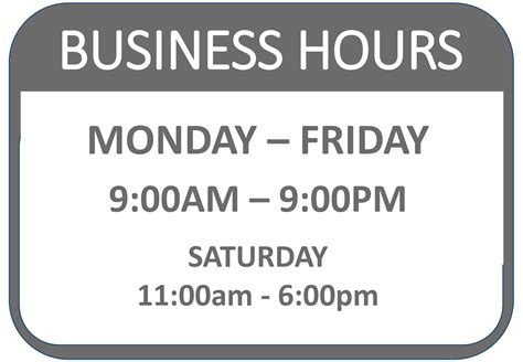 Business Hours Sign Template with Free PDF Download