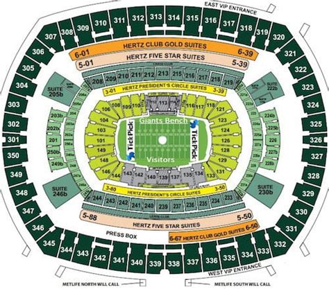 Metlife Stadium Virtual Seating Views | Elcho Table