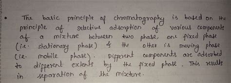 What is basic principle of chromotography?