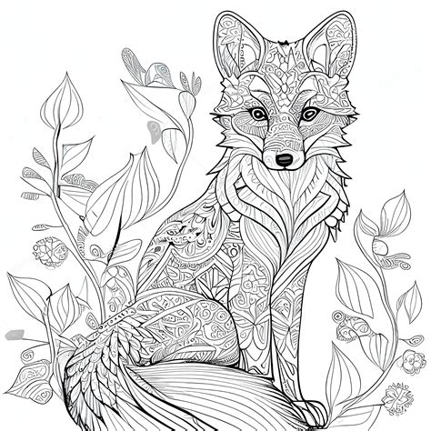 12 Pack Stress Relief Coloring Pages, Cute Fox Digital Print, Filigree ...