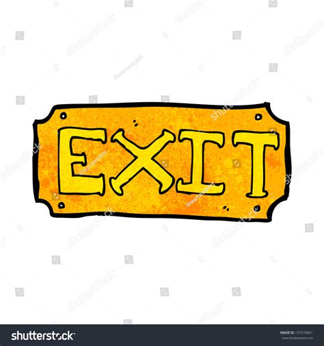 Cartoon Exit Sign Stock Vector (Royalty Free) 197570051 | Shutterstock