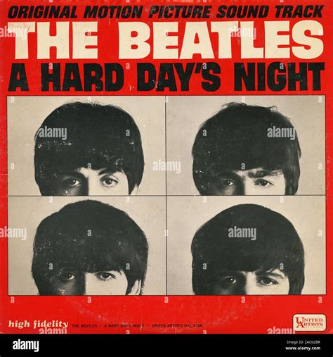 A Hard Day's Night The Beatles - Vintage vinyl album cover Stock Photo ...