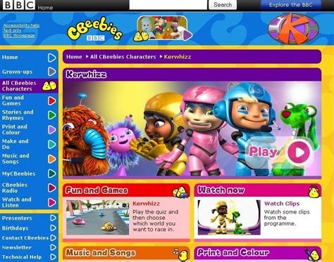 Bbc Cbeebies Kerwhizz Game - whitefluid