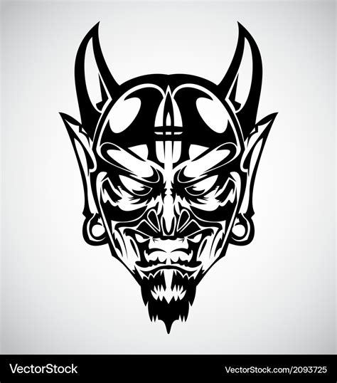 Devil face tribal Royalty Free Vector Image - VectorStock