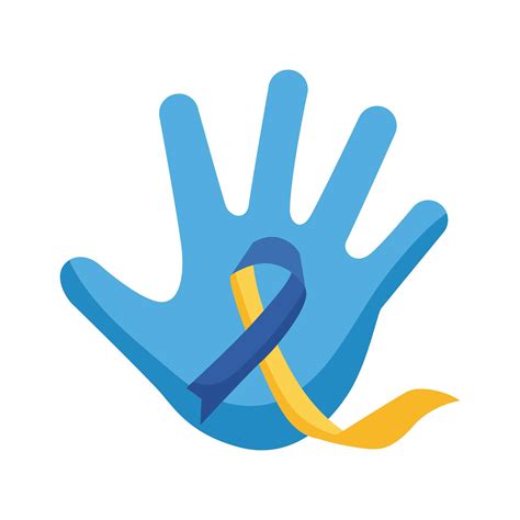 down syndrome campaign ribbon in hand flat style icon 2477559 Vector ...