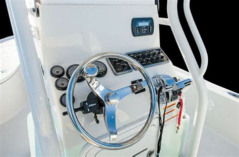 The Ranger 2310 Bay Ranger’s dash panel has space for optional ...