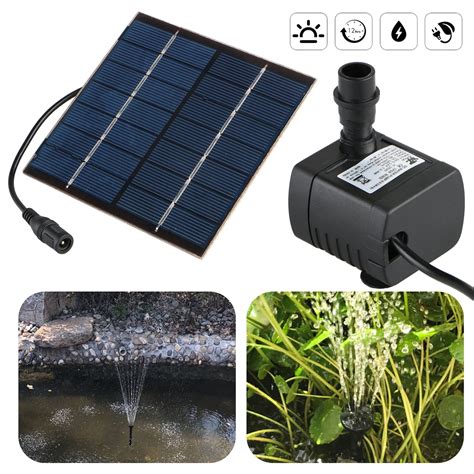 Solar Fountain Pump 150L/H for Birdbath, TSV 1.2W Solar Water Fountain ...