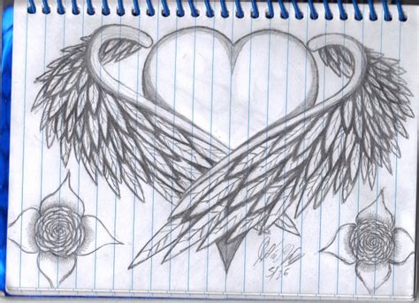 Heart With Wings Drawing at GetDrawings | Free download